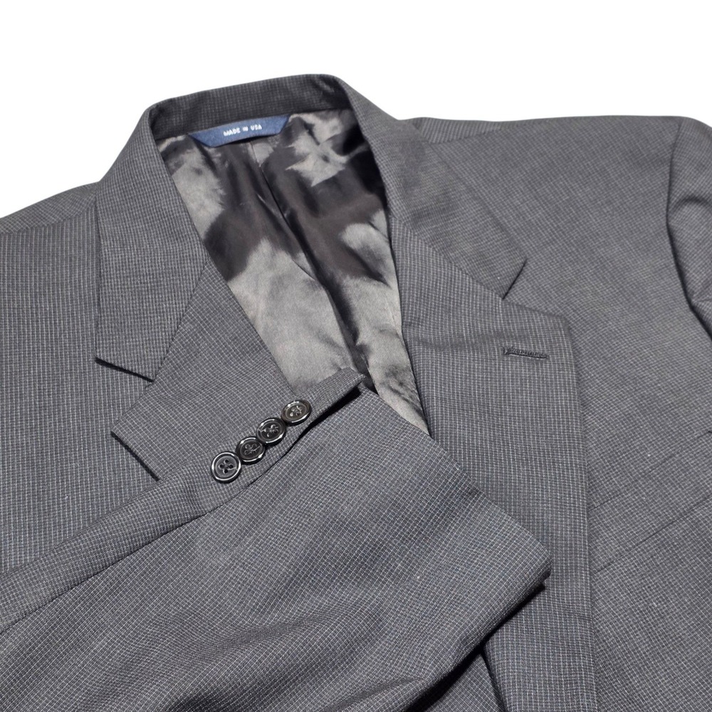 Brooks Brothers Sport Coat Mens 43R Gray Micro Check Wool Two Button‎ USA